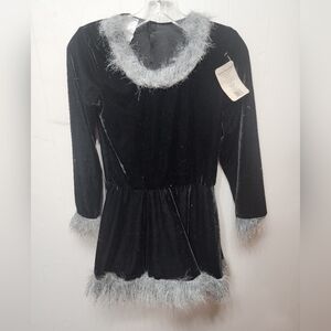 Raccoon Costume Large 12  14 Halloween Black Gray Youth Dress Only Fun World C11